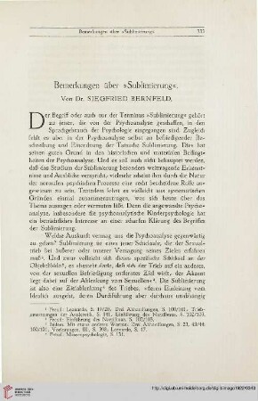 8: Bemerkungen über "Sublimierung"