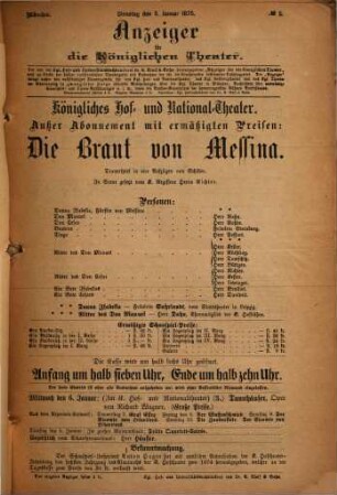Königliches Hof- und Nationaltheater. 1875