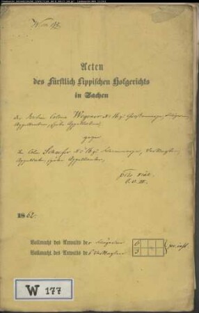 Wegener, Witwe zu Großenmarpe gegen Schäfer Nr. 16 zu Kleinenmarpe - Weg