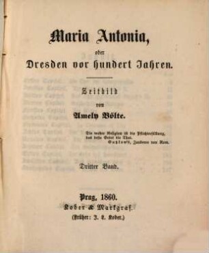 Maria Antonia, oder Dresden vor hundert Jahren : Zeitbild, 3