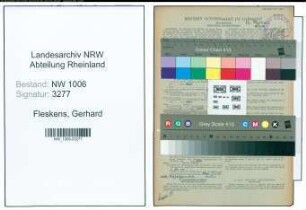 Entnazifizierung Gerhard Fleskens , geb. 23.02.1892 (Angestellter)