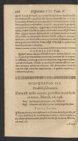 Disputatio IIX.