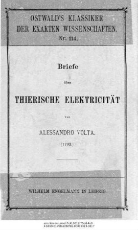 114: Briefe über thierische Elektricität