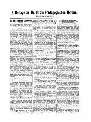 Aus dem Deutschen Lehrerverein : 2. Beilage zu Nr. 16 der Pädagogischen Reform