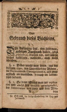 Vom Gebrauch dieses Büchleins.