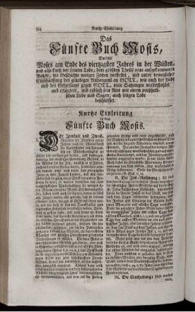 Das fünfte Buch Mosis ...