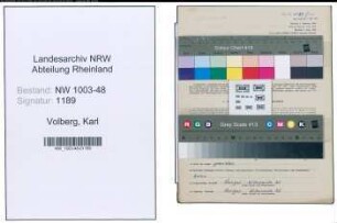 Entnazifizierung Karl Volberg , geb. 04.08.1898 (Telegr.Leitungsaufseher)