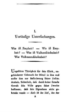 I. Vorläufige Untersuchungen.