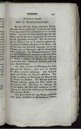 Dreizehntes Kapitel. Über die Gemüthsbewegungen.