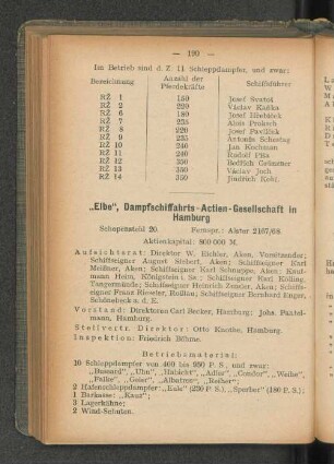 "Elbe", Dampfschiffahrts-Actien-Gesellschaft in Hamburg