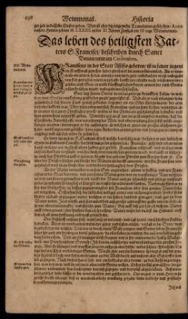Das leben des heiligsten Vatters S. Francisci/ ...