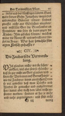 (CIV.) Die Zauberische Verwandlung.