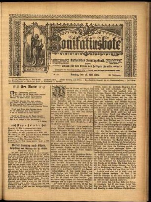 Erste Ausgabe vom Sonntag, den 13. Mai 1906.