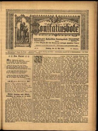 Erste Ausgabe vom Sonntag, den 13. Mai 1906.