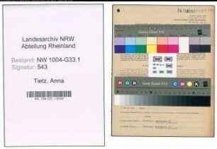 Entnazifizierung Anna Tietz , geb. 08.11.1886 (Lehrerin)