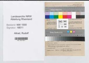 Entnazifizierung Rudolf Allrad, geb. 27.01.1909 (Konditor)