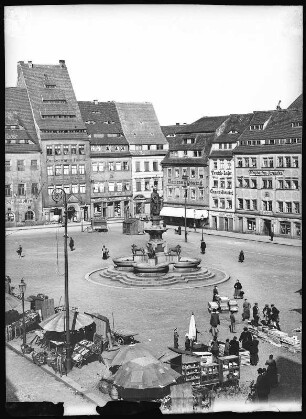 Freiberg. Obermarkt mit Brunnendenkmal