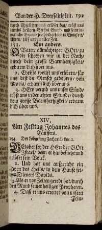 XIV. Am Festtag Johannes des Täuffers. - XXI. Von der Heiligen Tauffe.