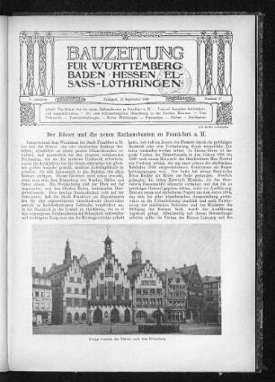 Der Römer und die neuen Rathausbauten zu Frankfurt a. M.