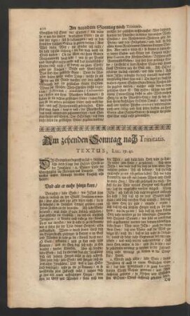 Am zehenden Sonntag nach Trinitatis