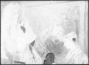 Watteau, Antoine: Ladenschild des Kunsthändlers Gersaint, Detail: Vermählung der heiligen Katharina, GK I 1200.