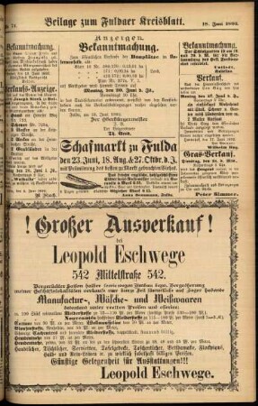 Zweite Ausgabe vom Samstag, den 18. Juni 1892.