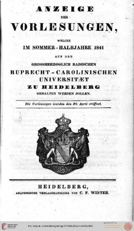 Sommersemester 1841