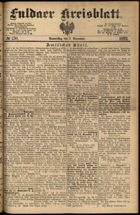 Ausgabe vom Donnerstag, den 03. November 1892.