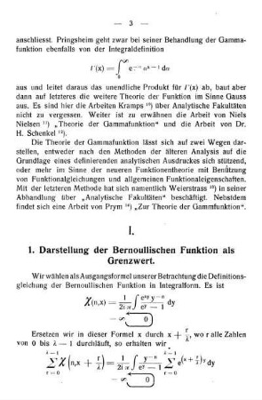 1. Darstellung der Bernoullischen Funktion als Grenzwert
