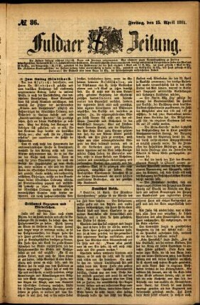 Ausgabe vom Freitag, den 15. April 1881.