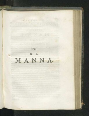 IV. De Manna.