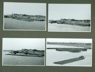 Leitdamm am Mittelgrund an der Küste bei Cuxhaven, 1950