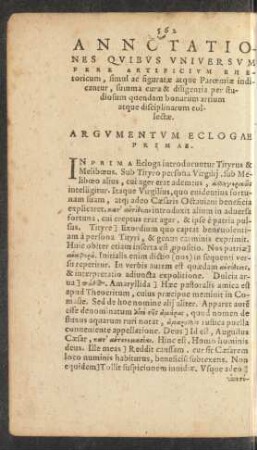 Annotationes Eclogae ...