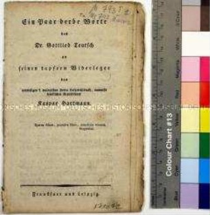 Ein Paar derbe Worte an K. Hartmann