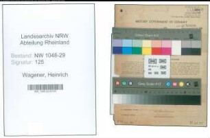 Entnazifizierung Heinrich Wagener , geb. 02.02.1896 (Beamter)