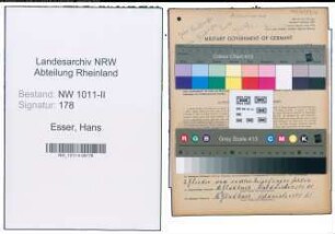 Entnazifizierung Hans Esser , geb. 19.07.1906 (Webmeister)