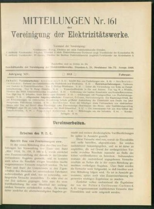 Mitteilung Nr. 161. Jg. 14, Februar 1915