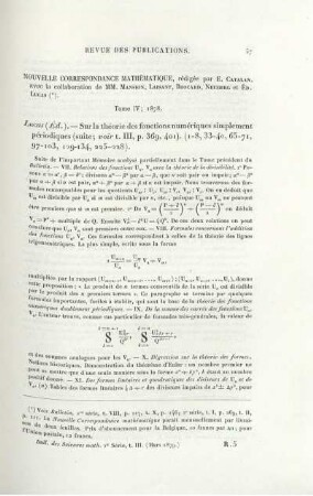 Nouvelle Correspondance Mathématique.