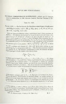 Nouvelle Correspondance Mathématique.