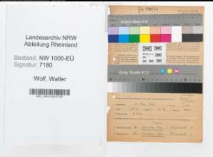 Entnazifizierung Walter Wolf, geb. 14.05.1904 (Zollsekretaer)