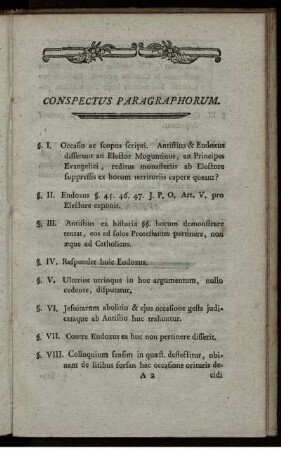Conspectus Paragraphorum.