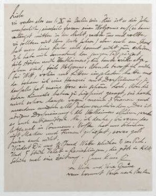 Brief von Raoul Hausmann an Elfriede Hausmann. [Schlawe (Pommern)]
