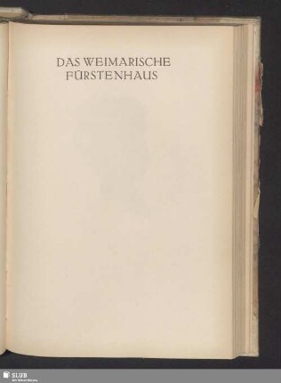 Das Weimarische Fürstenhaus