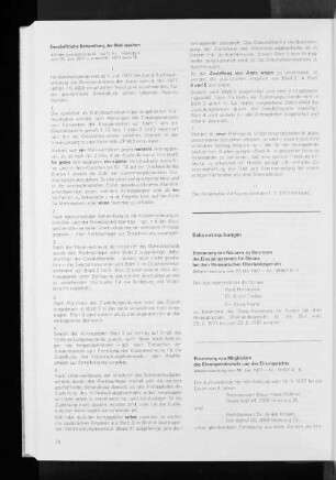 Ernennung von Mitgliedern des Ehrengerichtshofs und des Ehrengerichts