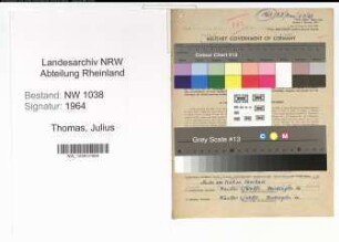 Entnazifizierung Julius Thomas , geb. 31.05.1907 (Maurer)