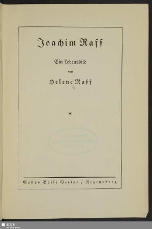 Joachim Raff : ein Lebensbild