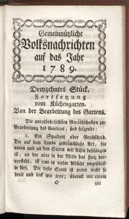 Dreyzehntes Stück