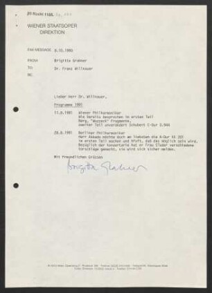 Brief an Franz Willnauer, 08.10.1990