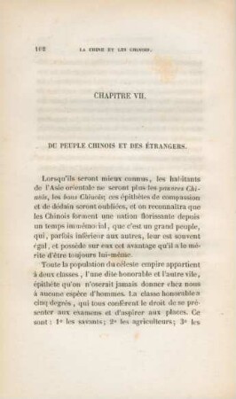 Chapitre VII. Du peuple Chinois et des étrangers