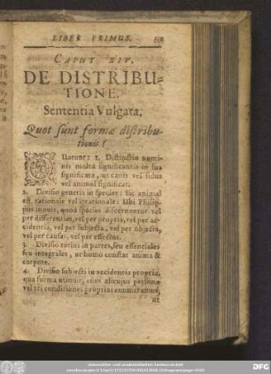 Caput XIV. De Distributione.